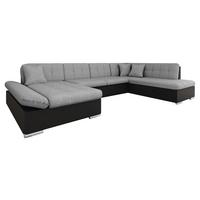 ECKSOFA Bergen, Seite: Links - Silberfarben/Schwarz, Holz/Textil (345/76/205cm) - MIRJAN24