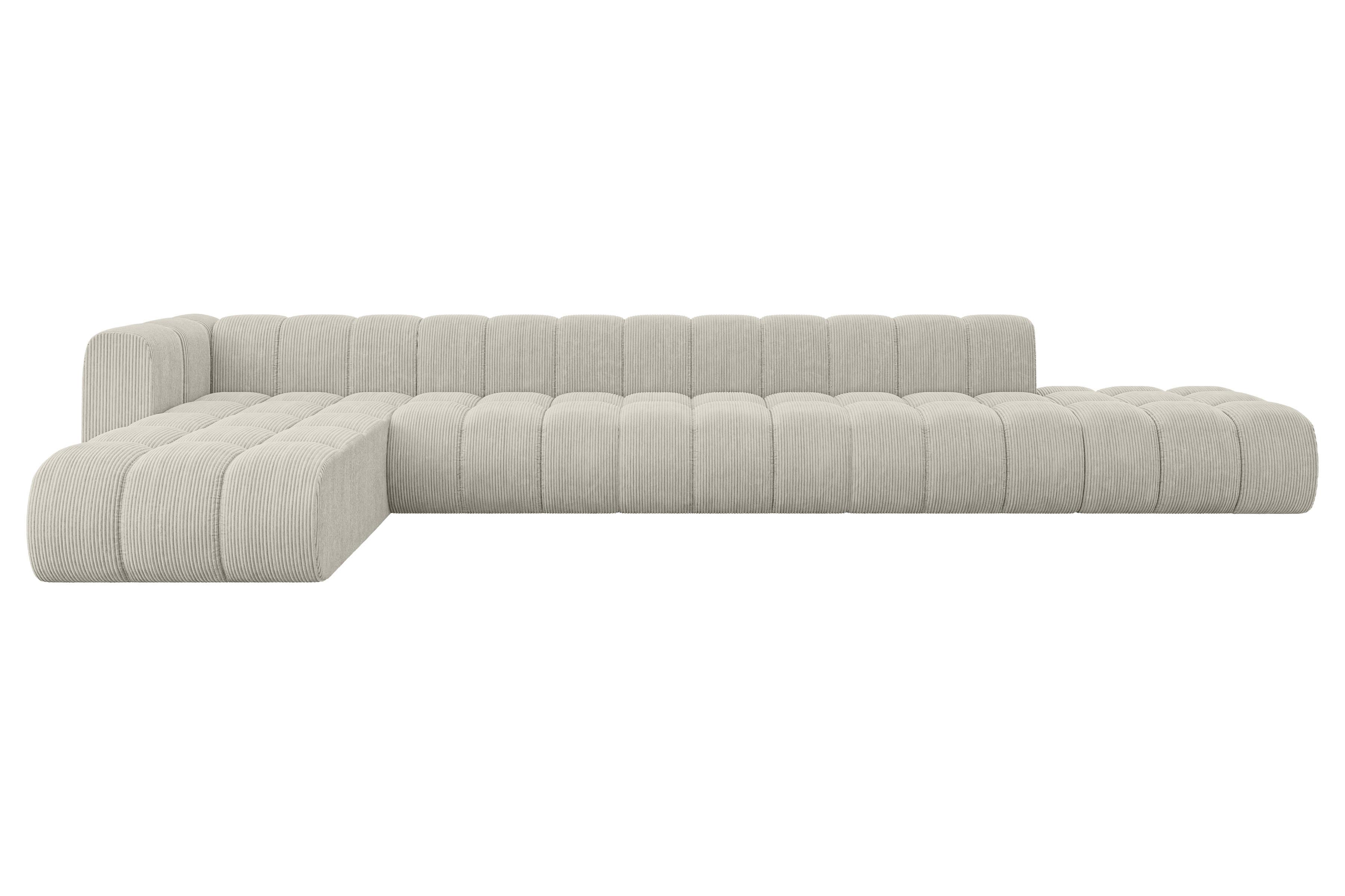 ECKSOFA modulares Sofa Zuvon-L3 - 478x177x70 cm Creme - Hellgrau/Creme, Holzwerkstoff/Textil (478/177cm) - ALTDECOR