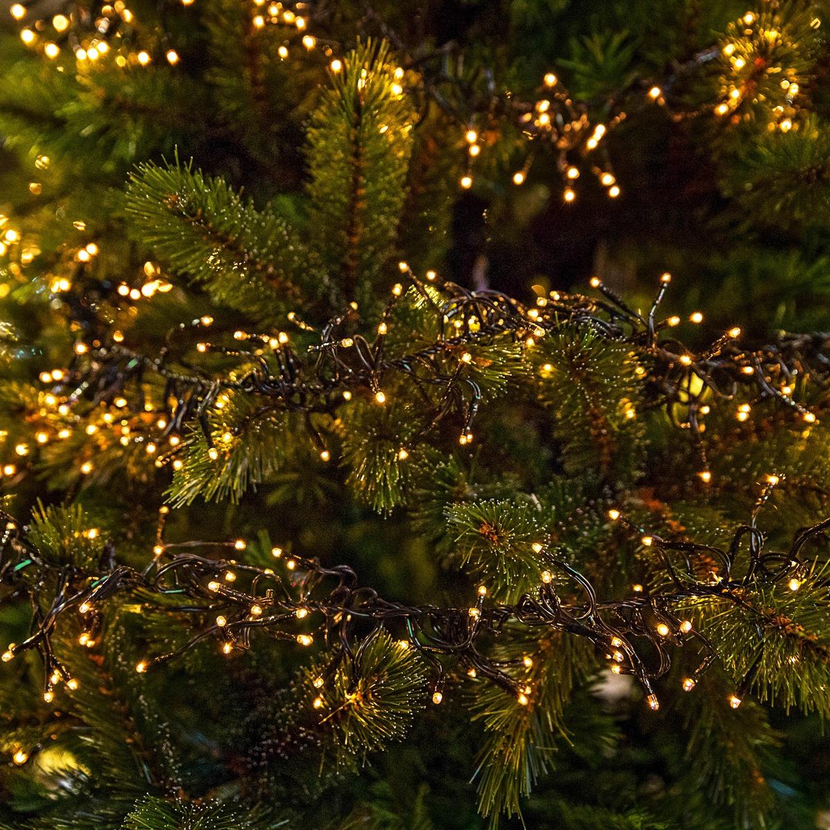 LED LICHTERKETTE Cluster Außen Innen 12,4 m Weihnachtsbeleuchtung 960 LED Warmweiß - Weiß, Kunststoff (1540cm) - ECD-Germany