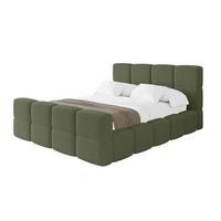 POLSTERBETT mit Bettkasten und Lattenrost mit Matratze H3/H4, Kopfteil, Boxbett, mit Stauraum - NATA-Z 140x200 Grün - Grün, Holzwerkstoff/Textil (140/200cm) - ALTDECOR