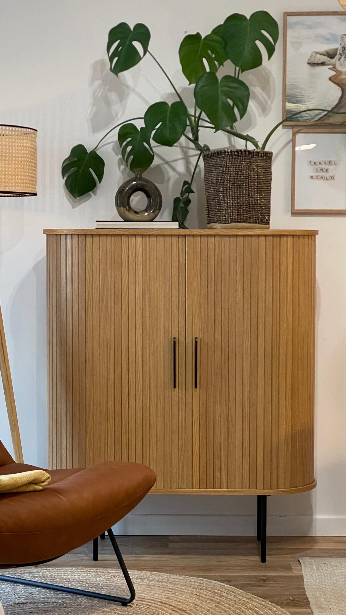 HIGHBOARD Gativel Eichefarben - Eichefarben/Schwarz, Holzwerkstoff/Kunststoff (100/118/40cm) - Selsey