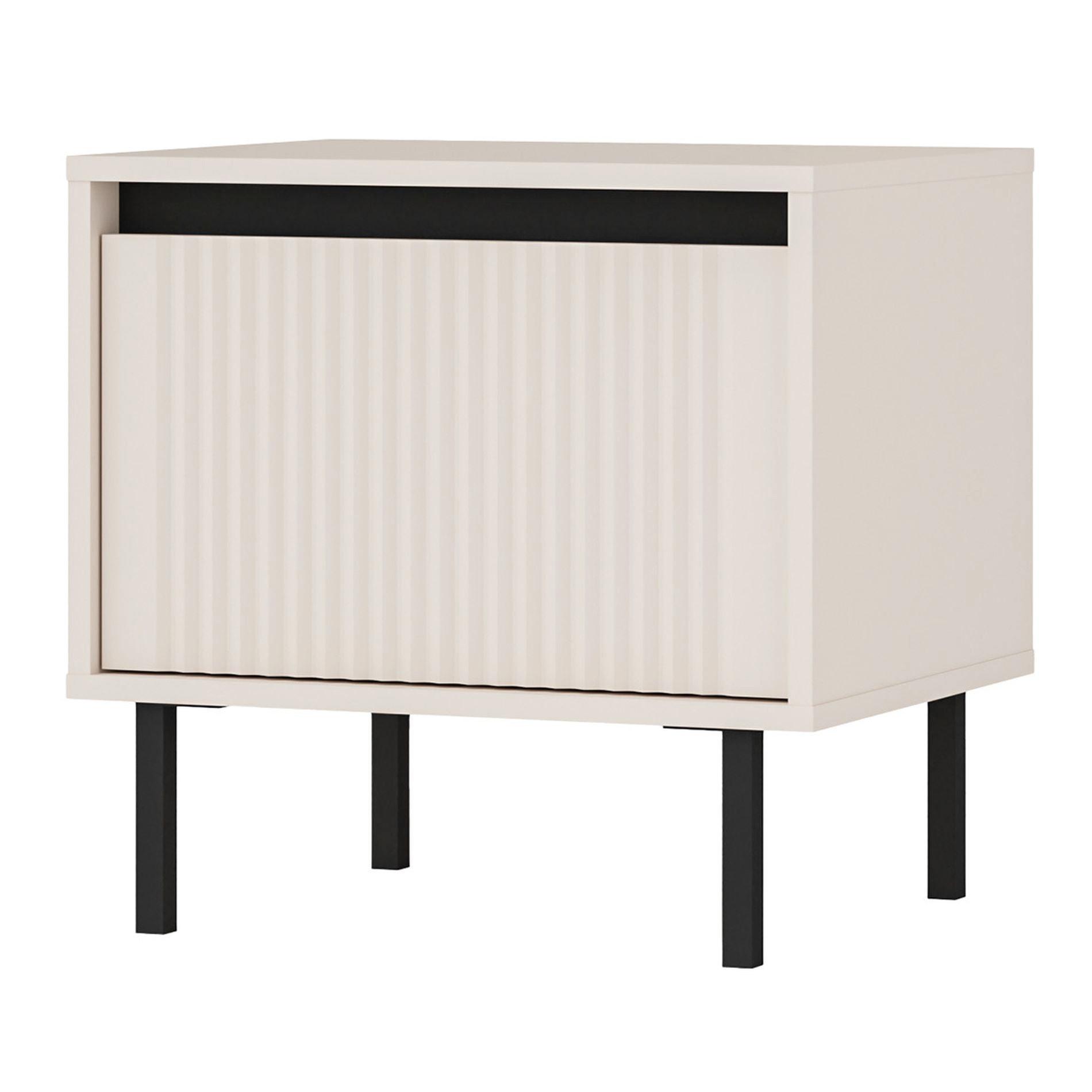 NACHTTISCH Osaka Sandbeige 52 cm - Beige/Schwarz, Holzwerkstoff/Metall (51.8/50/40cm) - Selsey