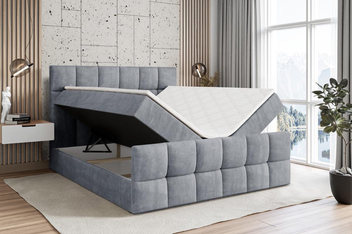 BOXBETT RICAR-Z - 140 x 200 - H4 - Grau - Grau, Holzwerkstoff (140/200cm) - ALTDECOR