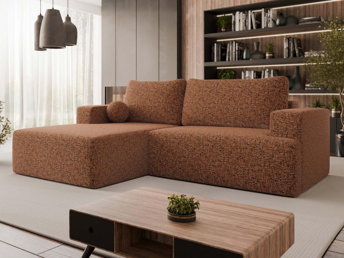ECKSOFA Mivo, Seite: Links - Messingfarben/Schwarz, Holz/Kunststoff (266/163cm) - MIRJAN24