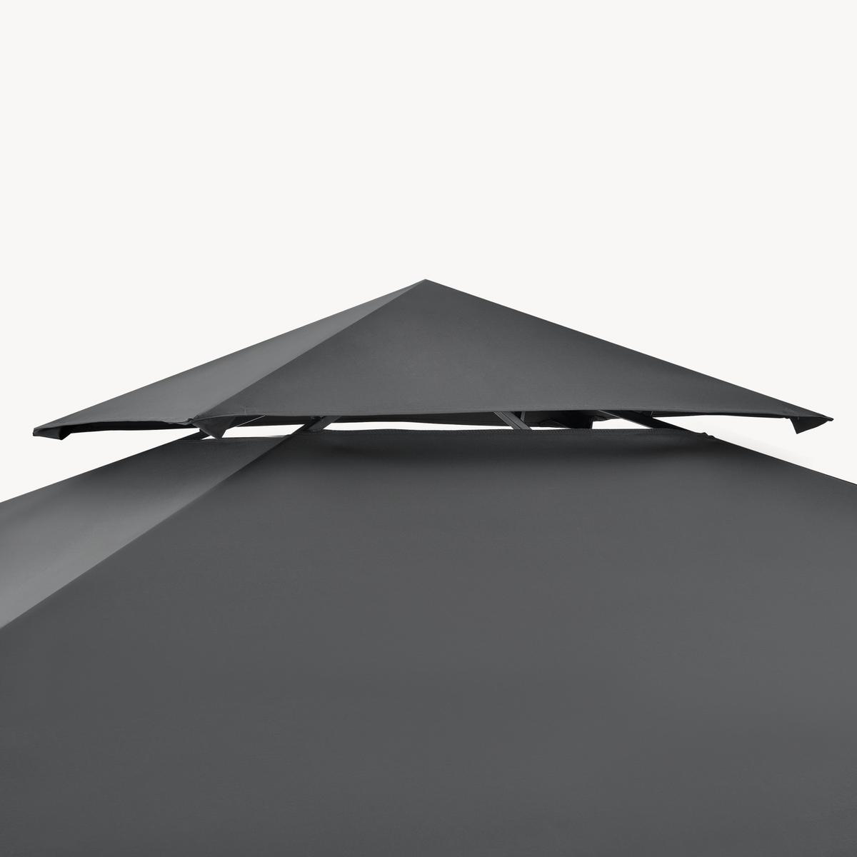 PAVILLON Parga - Dunkelgrau, Kunststoff/Metall (241/250/151cm) - [en.casa]