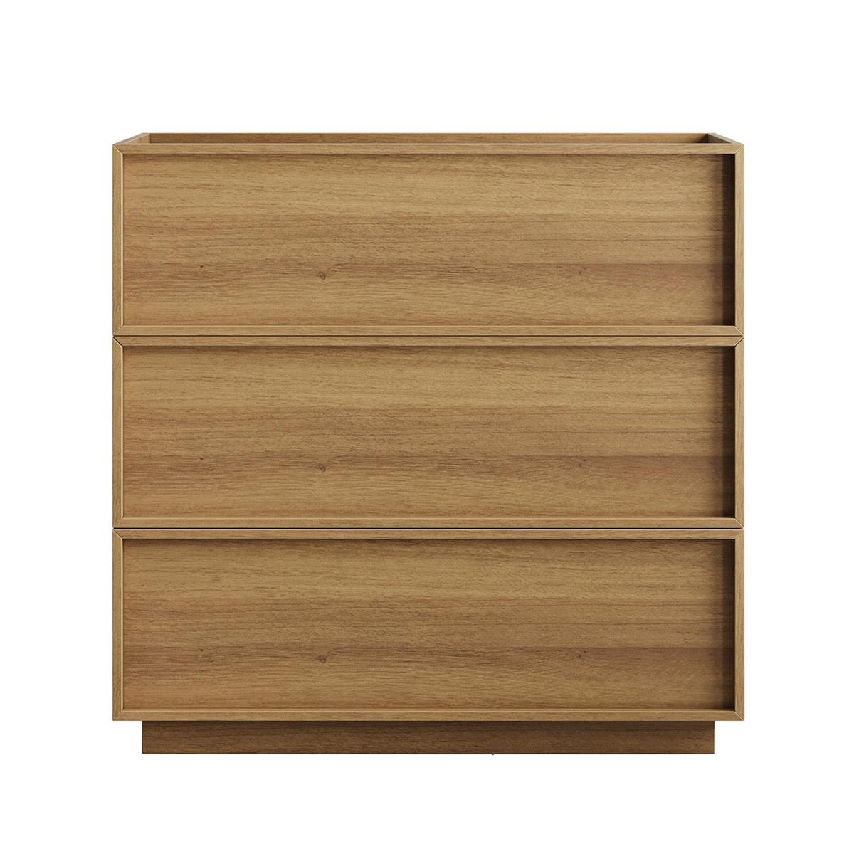 NACHTTISCH 80 cm Eiche – Nachtkommode mit 3 Schubladen & Kippsicherung - Eichefarben, Holzwerkstoff (80/78/48cm) - Urban Meuble