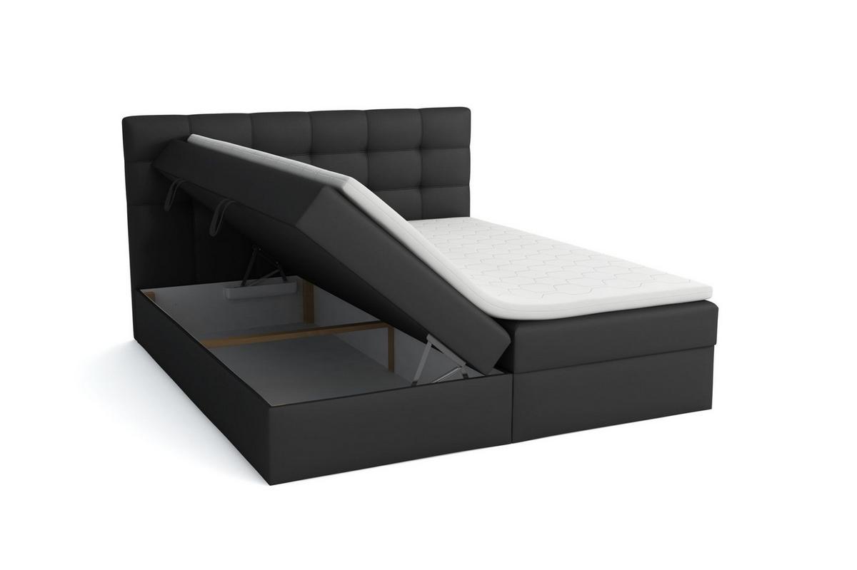 BOXBETT Doriano In Kunstleder Soft - Weiß, Holzwerkstoff/Textil (180/200cm) - Fun Möbel