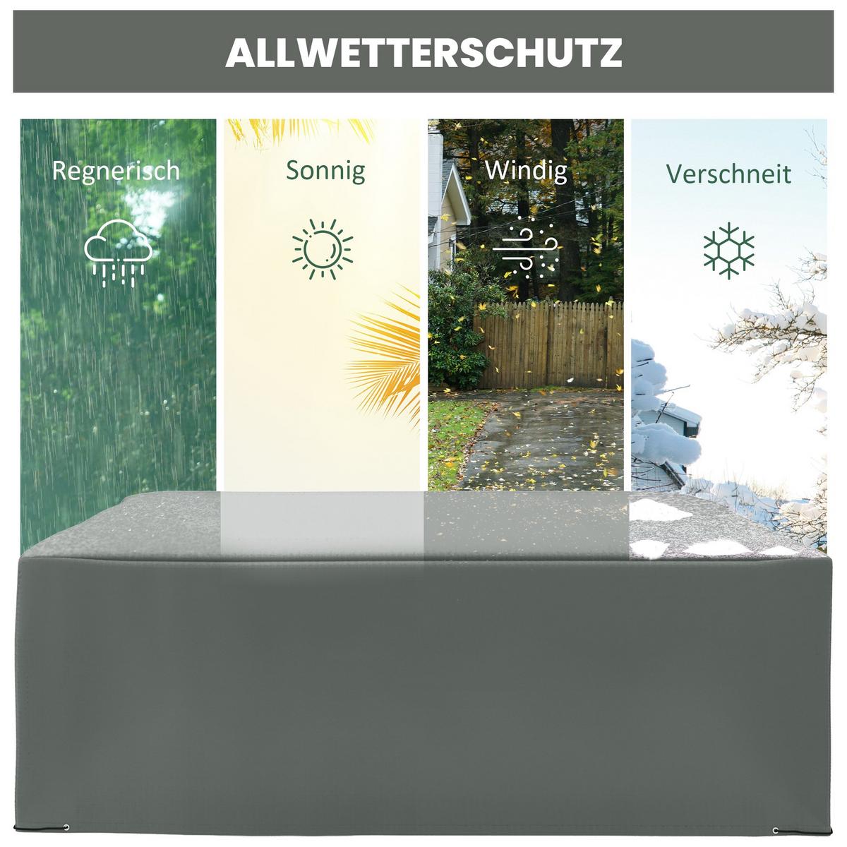 SCHUTZHÜLLE Dunkelgrau 275/205/90 cm - Dunkelgrau, Textil (205/90/275cm) - Outsunny