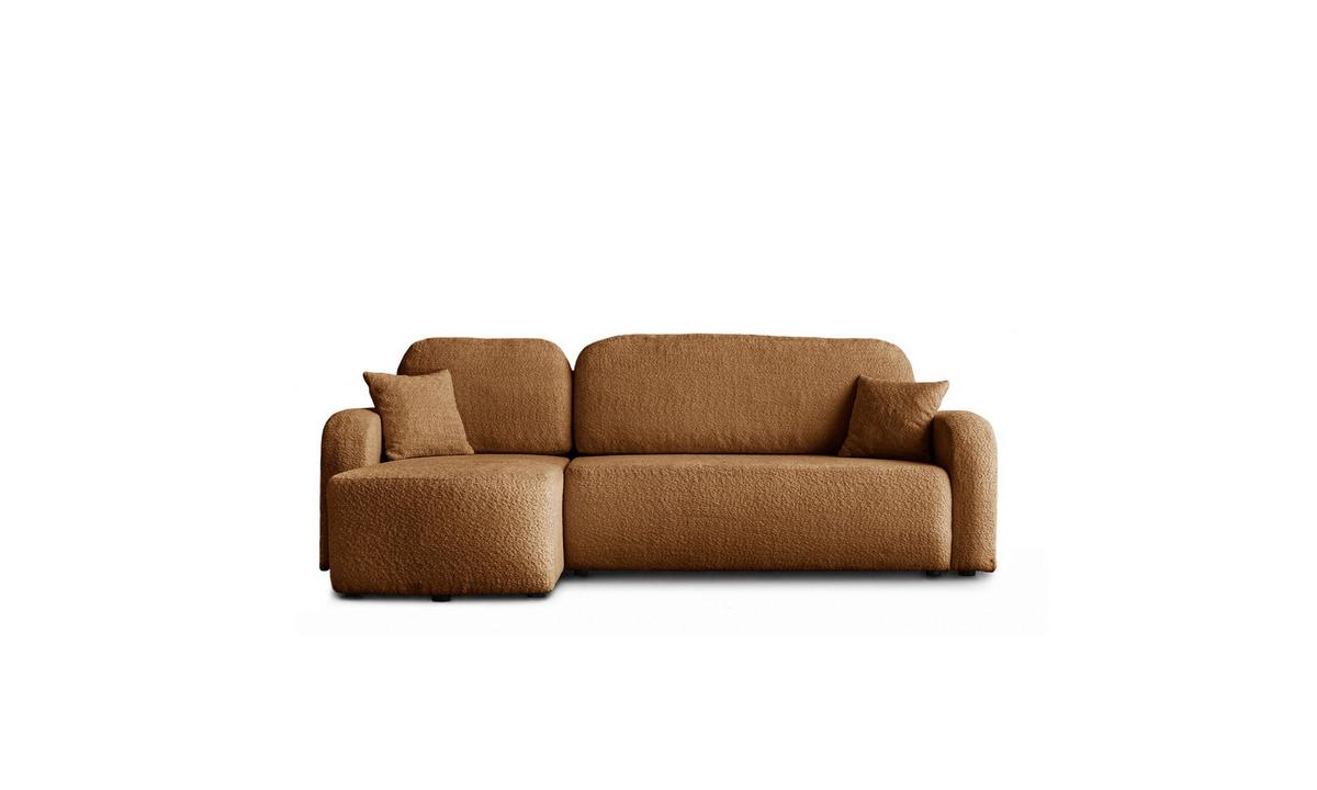 ECKSOFA PALOMA L 235/155/85 cm Coral 35 - Cognac, Textil (235/155cm) - Lookway