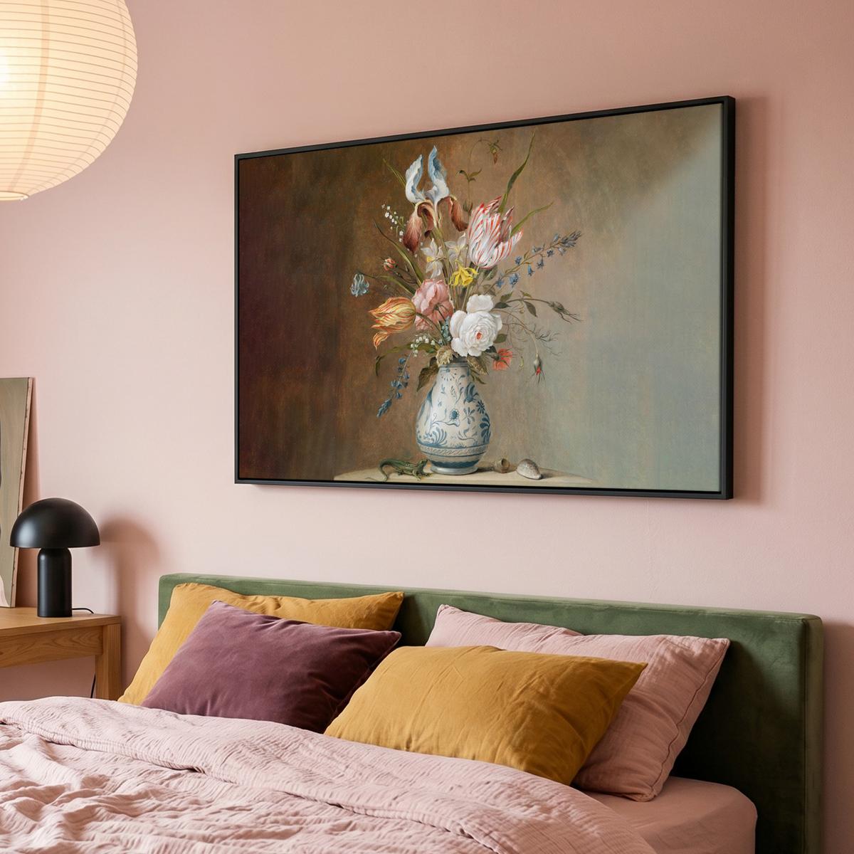 LEINWAND Bilder mit Rahmen - Alte Meister - Blumen - Balthasar van der Ast - 150x100 - Hellbraun, Textil (150/100cm) - MuchoWow