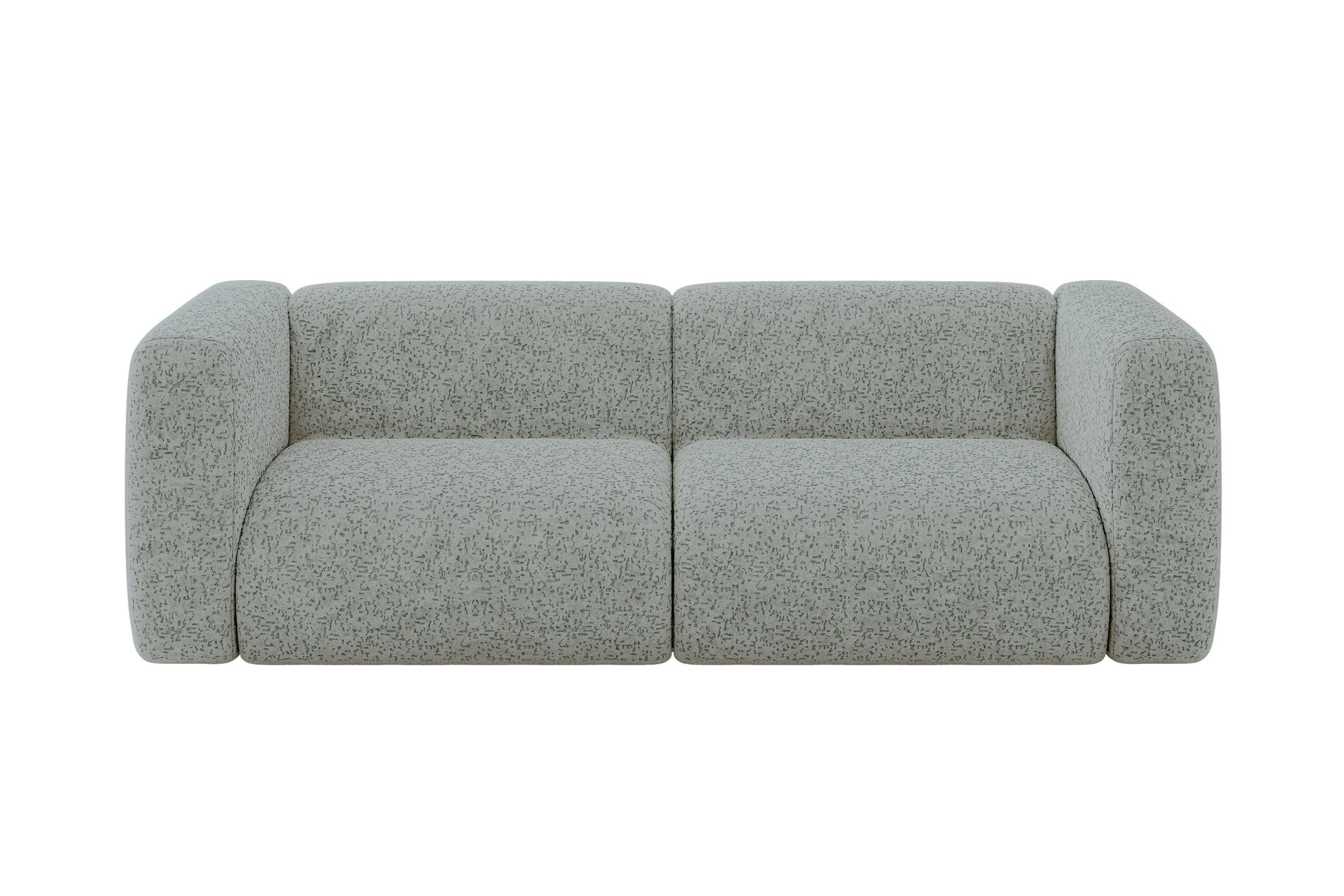 MODULARES Sofa 2-SITZER MIRA-S1 228x89x70 Grün cm Velours - Schwarz/Hellgrün, Holzwerkstoff/Kunststoff (228/70/89cm) - ALTDECOR