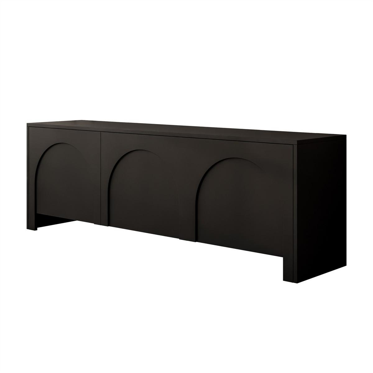 TV-ELEMENT ARIADNA schwarz dreitürig - Schwarz, Holzwerkstoff (154/51/35cm)