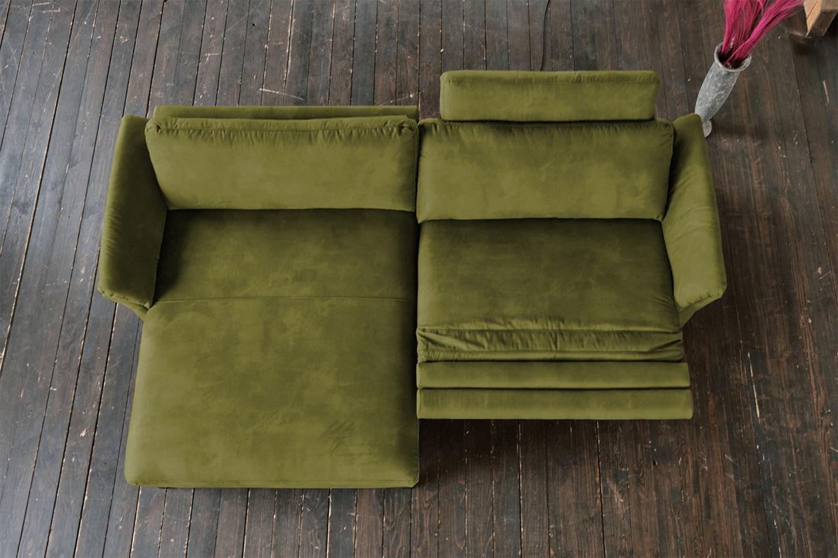 ECKSOFA MIT MOTORISCHER RELAXFUNKTION MALTA Grün Webstoff Relaxfunktion - Schwarz/Grün, Buchenholz/Textil (302/175cm) - KAWOLA