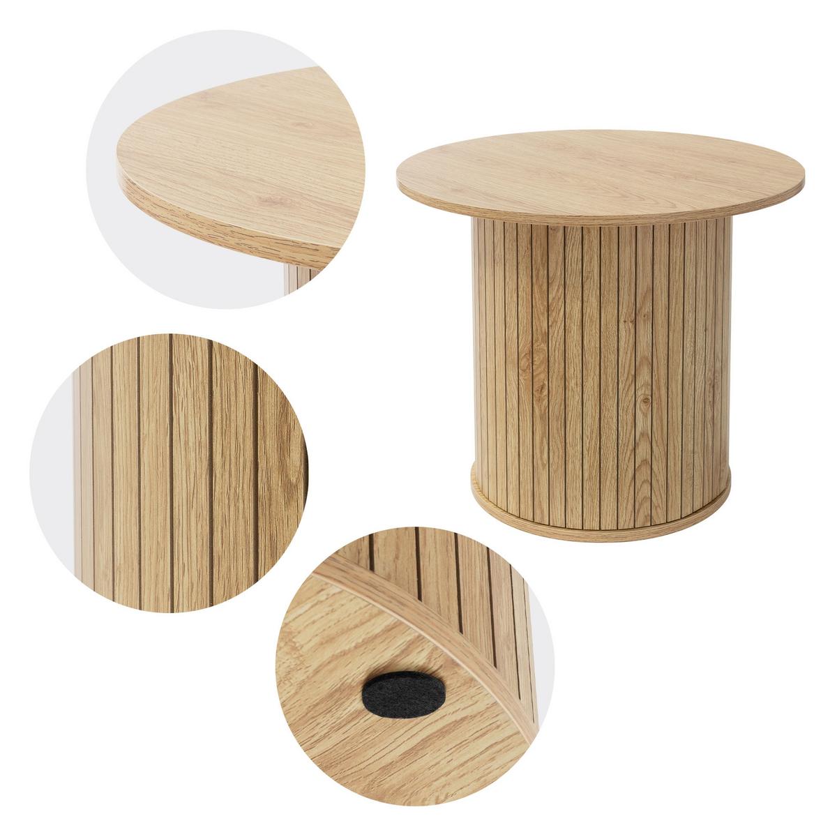 COUCHTISCH rund Ø60 x 50 cm Holz-Optik Braun - Braun, Holz (60/60/50cm) - ML-DESIGN