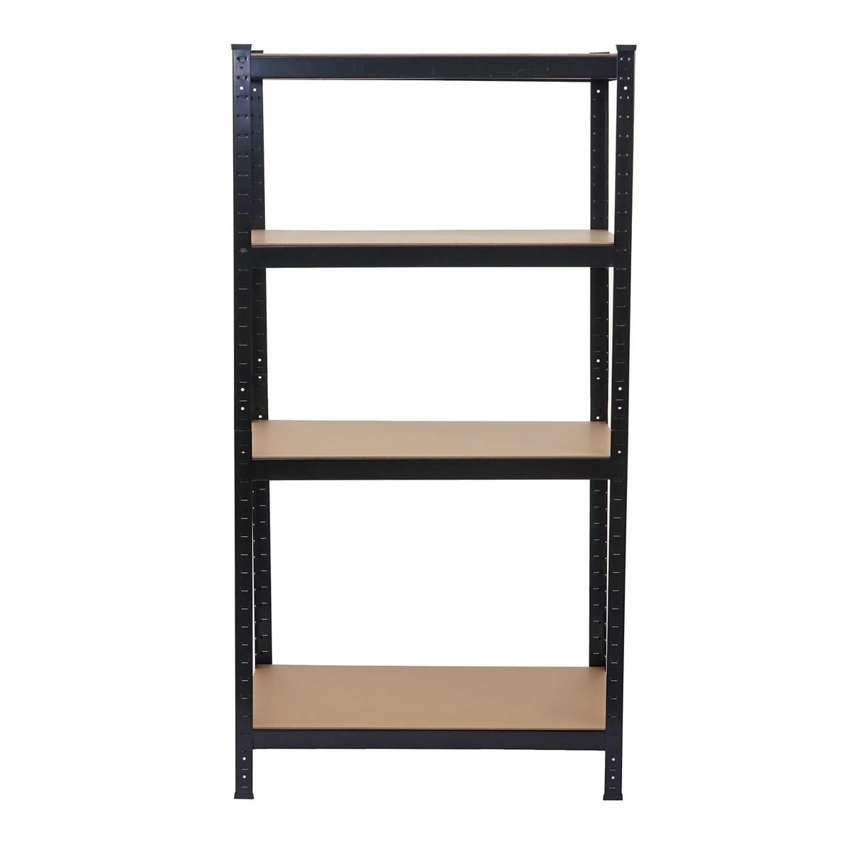 SCHWERLASTREGAL MIT KORB Schwarz, Braun - Schwarz/Braun, Metall (80/160/40cm) - MCW