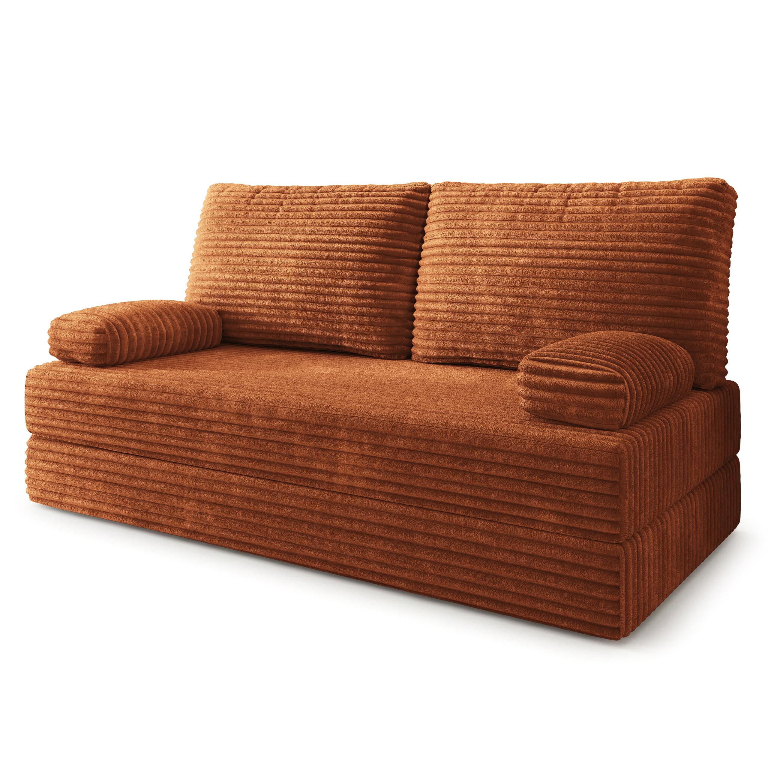 BETTSOFA SILAR aus Schaumstoff Kordstoff Braun Schlaffunktion - Braun, Textil (170/86/80cm) - MASSENO