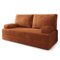 BETTSOFA SILAR aus Schaumstoff Kordstoff Braun Schlaffunktion - Braun, Textil (170/86/80cm) - MASSENO
