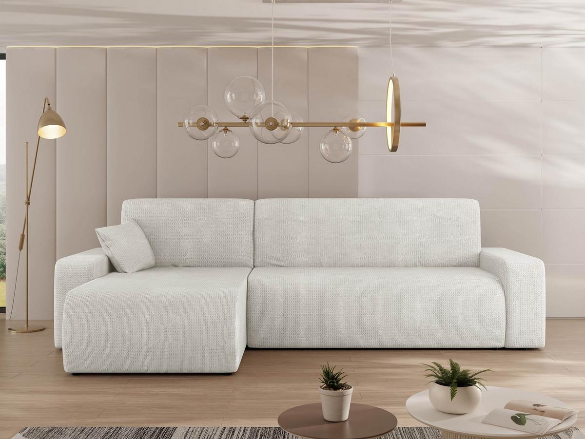 ECKSOFA Piano - Creme/Schwarz, Holz/Kunststoff (244/145cm) - MIRJAN24