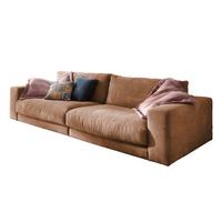 SOFA 3-SITZER MADELINE Braun Cord - Schwarz/Braun, Textil (290/85/127cm) - KAWOLA