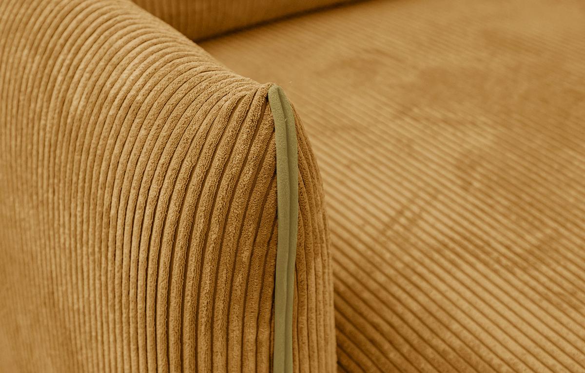ECKSOFA TAUER 3-Sitzer, honig - Schwarz/Honig, Holzwerkstoff/Kunststoff (173/206cm) - Wozimo