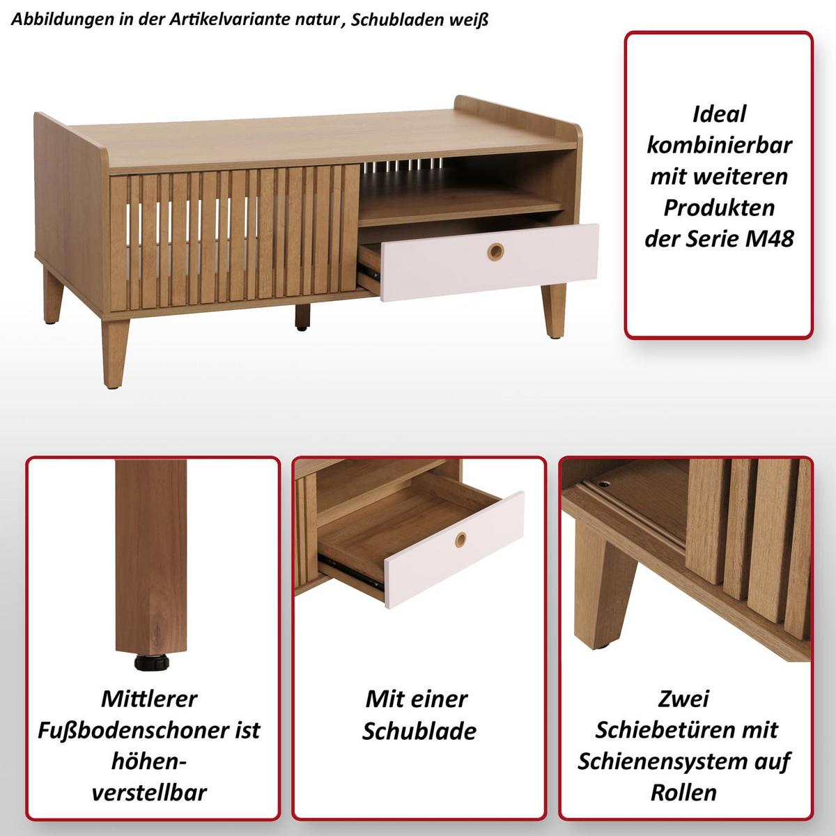 COUCHTISCH rechteckig Braun - Braun, Holz (59/114/52cm) - MCW