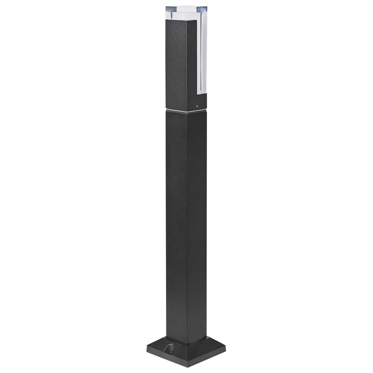 LED-POLLERLEUCHTE Schwarz Awuna - Schwarz, Metall (10/10/60cm) - Beliani