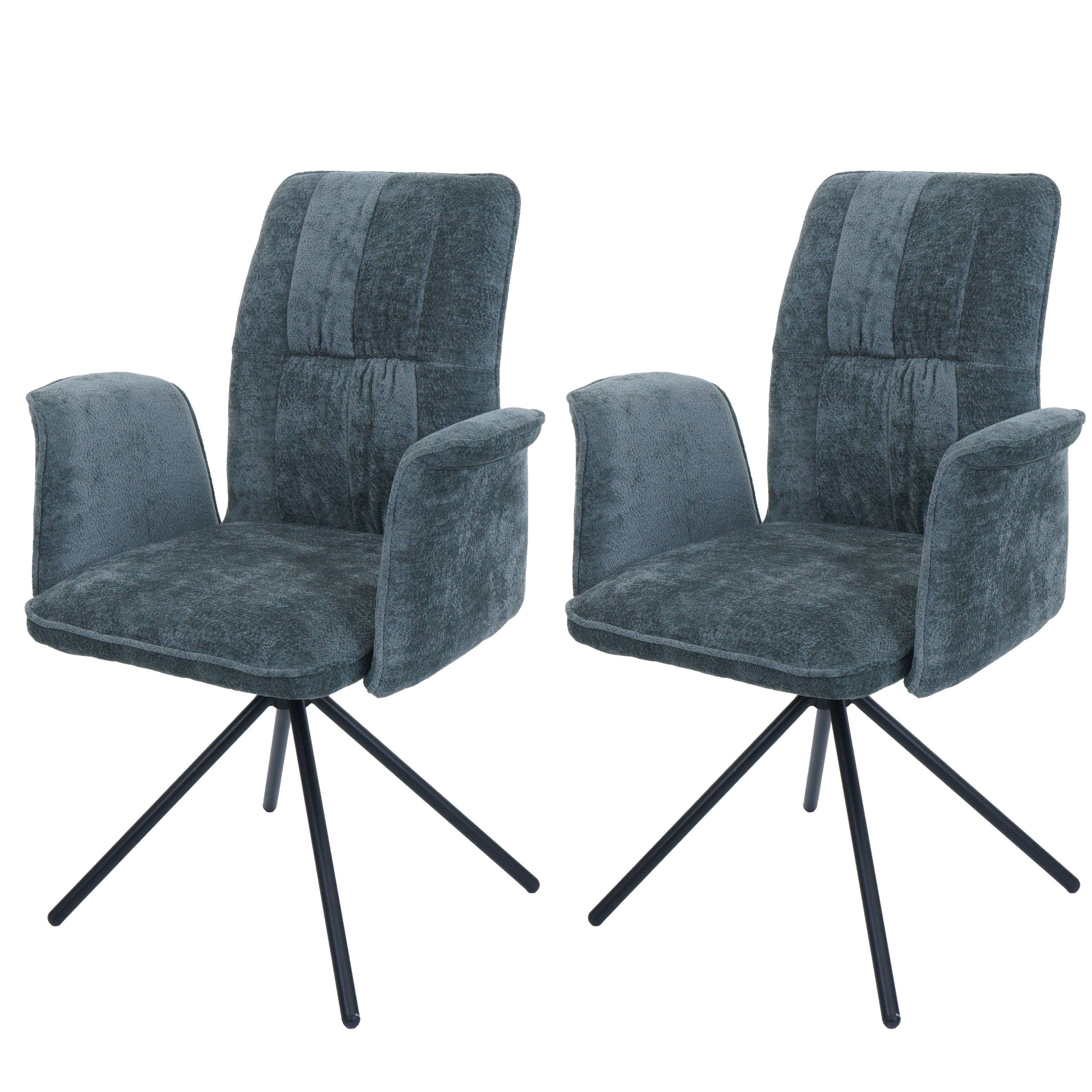ESSZIMMERSTUHL Blau 2er-Set - Blau/Petrol, Textil (70/94/60cm) - MCW