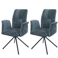 ESSZIMMERSTUHL Blau 2er-Set - Blau/Petrol, Textil (70/94/60cm) - MCW