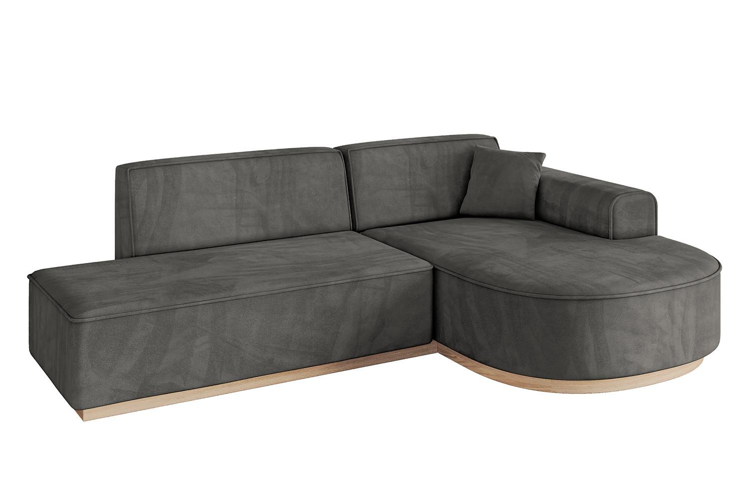 ECKSOFA Ottomane Rechts ARRIO-L1 - 243x171x83 cm Dunkelgrau - Dunkelgrau, Holzwerkstoff/Textil (243/171cm) - ALTDECOR