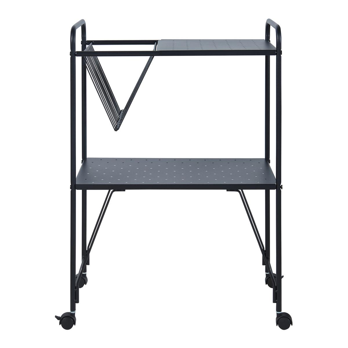 SERVIERWAGEN Austrheim - Schwarz, Kunststoff/Metall (50/73/33cm) - [en.casa]