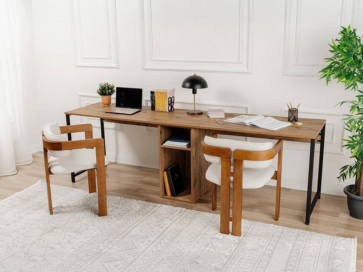 SCHREIBTISCH - 240 cm x 60 cm - Holz, Platte - Naturfarben Hell DERVILO - Naturfarben, Holz (60/240/74cm) - Vente-Unique
