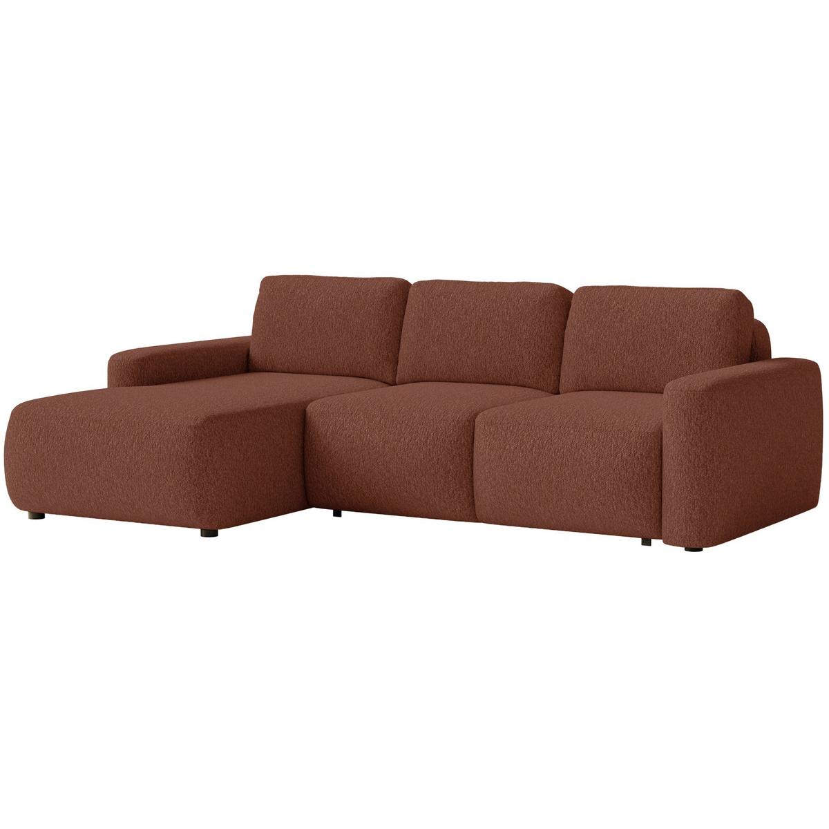 ECKSOFA Carnos Mini Kupfer Chenille - Schwarz/Kupferfarben, Kunststoff/Textil (238/164cm) - Selsey