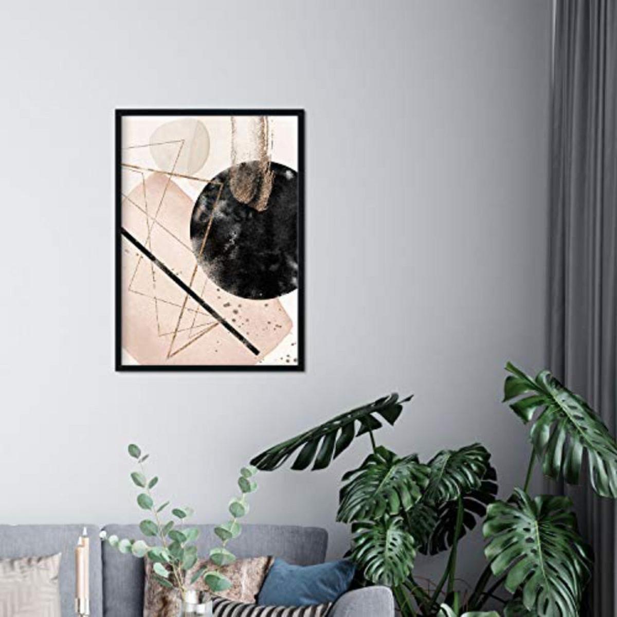 POSTER Set mit 4 Blätter und abstrakten Formen mit braunen Tönen A3 Rahmenlos - Klar, Papier (29.7/3cm) - Nacnic