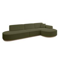 ECKSOFA Ottomane Rechts MARI-L2-v1 - 328x171x83 cm Grün Bouclé - Grün, Holzwerkstoff/Textil (171/328cm) - ALTDECOR