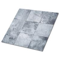 FLIESENAUFKLEBER 9 Stück 30x30 cm selbstklebend Stein-Patchwork - Grau, Textil (30/1.6/30cm) - TULUP