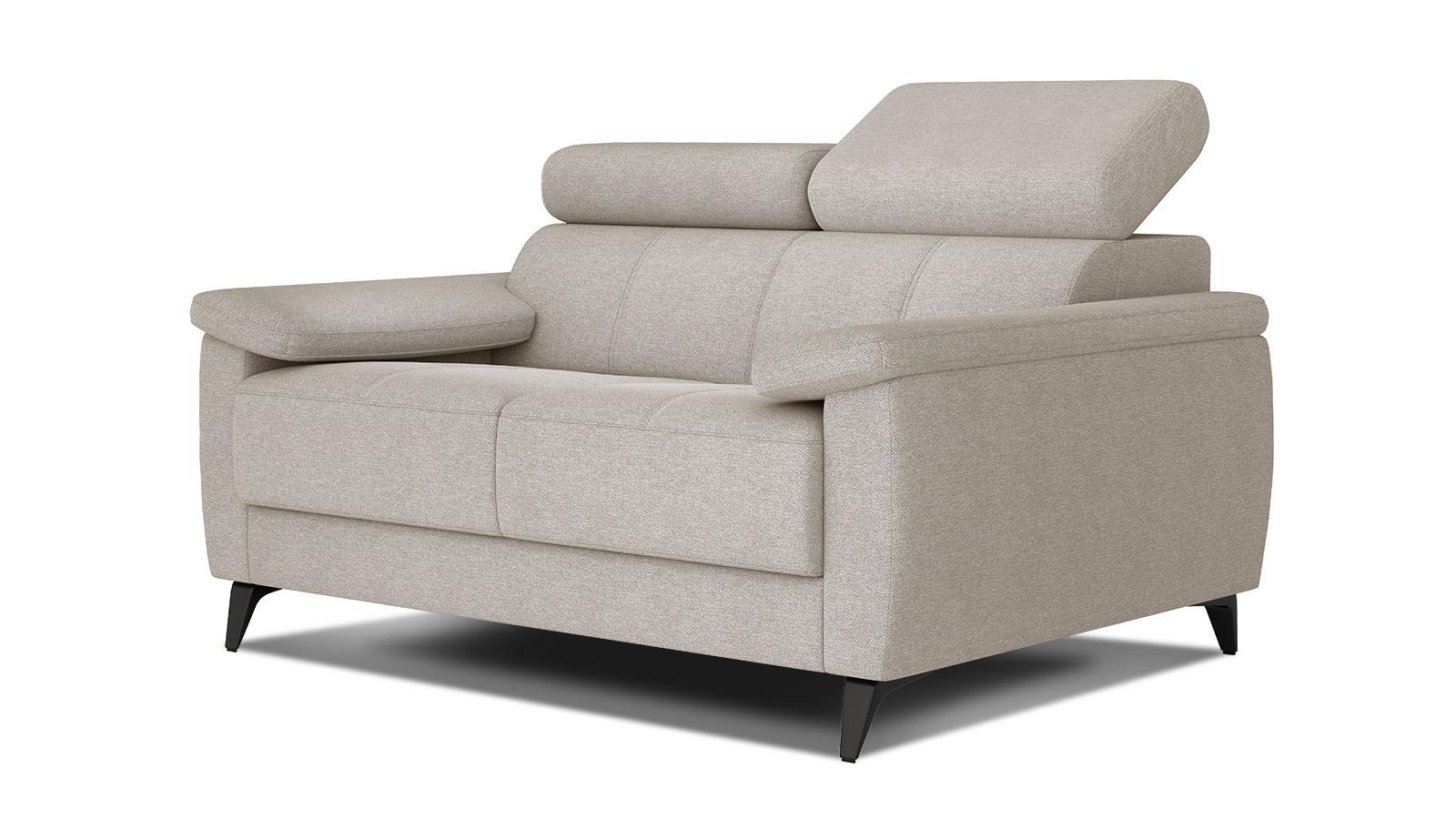 SOFA TAUNUS 2-Sitzer, beige - Beige/Schwarz, Holzwerkstoff/Textil (141/80/102cm) - Wozimo