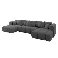 WOHNLANDSCHAFT CLOUD-U-v1 405x185x90 Grau Bouclé - Grau, Holzwerkstoff/Kunststoff (405/90/185cm) - ALTDECOR