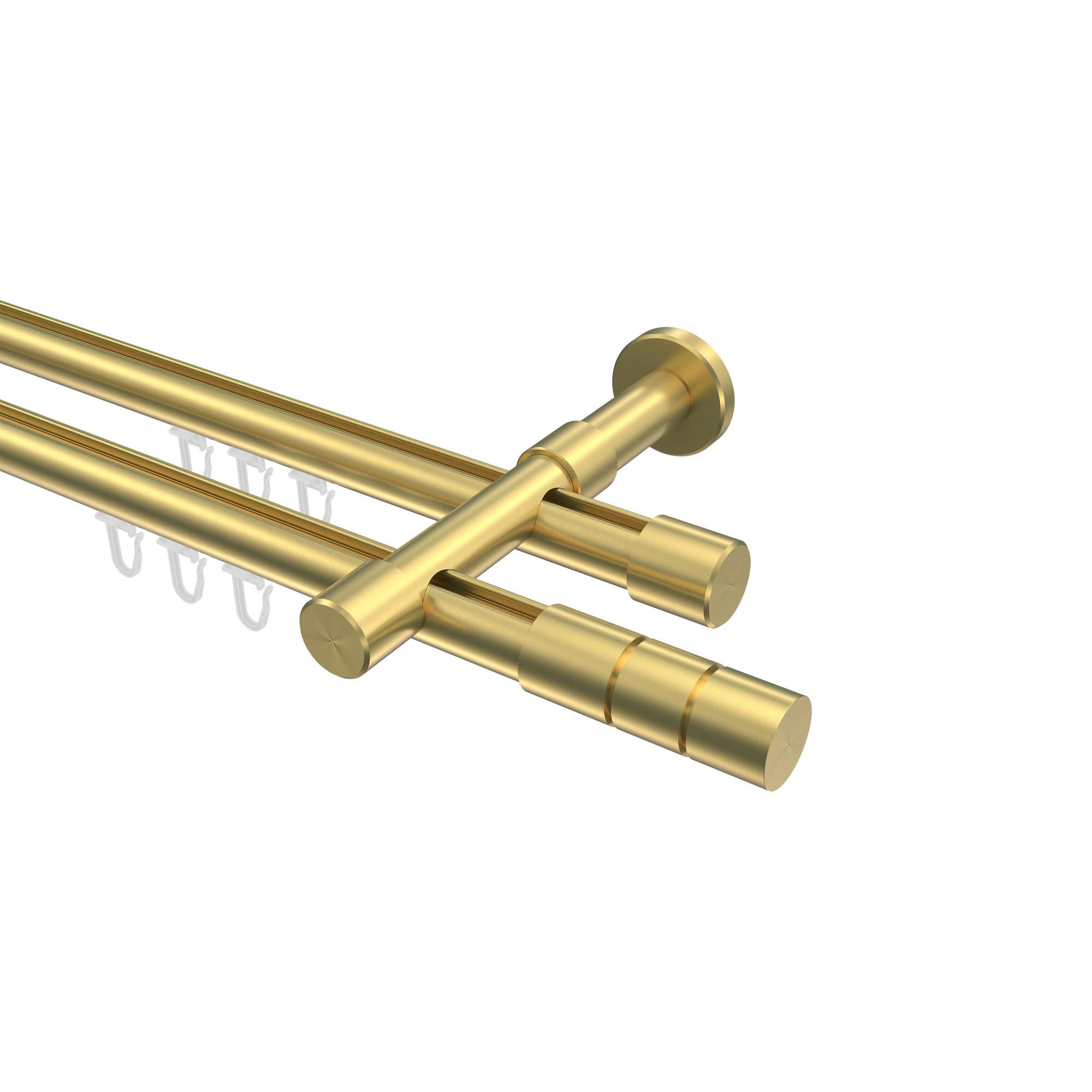 GARDINENSTANGE INNENLAUF Prestige Elanto 400 cm (geteilt in 2 x 200 cm), 2-läufig, 20 mm Ø Messing-Optik - Messingfarben, Metall (400cm) - INTERDECO