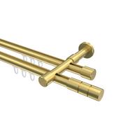 GARDINENSTANGE INNENLAUF Prestige Elanto 400 cm (geteilt in 2 x 200 cm), 2-läufig, 20 mm Ø Messing-Optik - Messingfarben, Metall (400cm) - INTERDECO