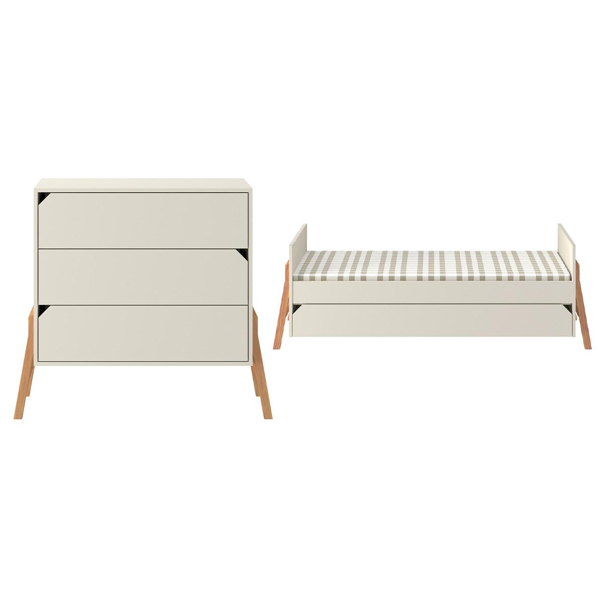 BABYZIMMER 2-teilig Kaschmir - Beige, Holzwerkstoff (161/90/75cm) - Petits-meubles