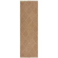 OUTDOORTEPPICH Waschbar CLYST, mit Rautenmuster, Natur-Terrakotta, 80 x 230 cm - Braun, Textil (80/230cm) - KADIMA DESIGN