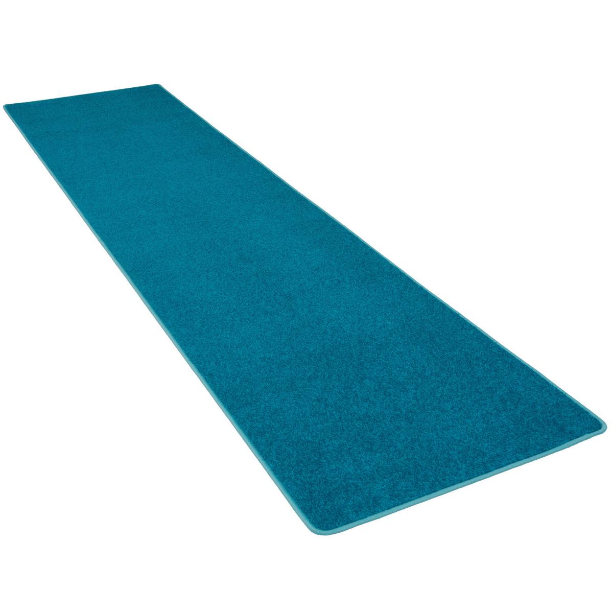 TREND VELOURS LÄUFER TEPPICH JOY - Petrol, Textil (100/100cm) - Snapstyle