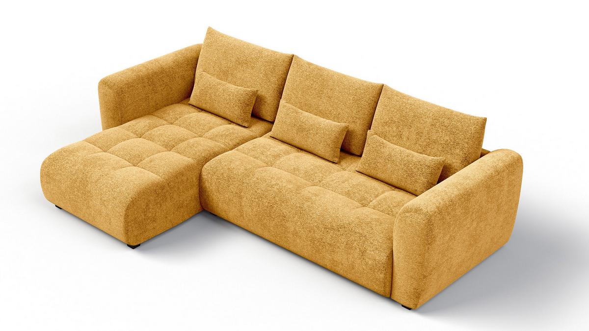 ECKSOFA SORENO 4-Sitzer, gelb - Gelb/Schwarz, Holz/Textil (293/171cm) - Wozimo