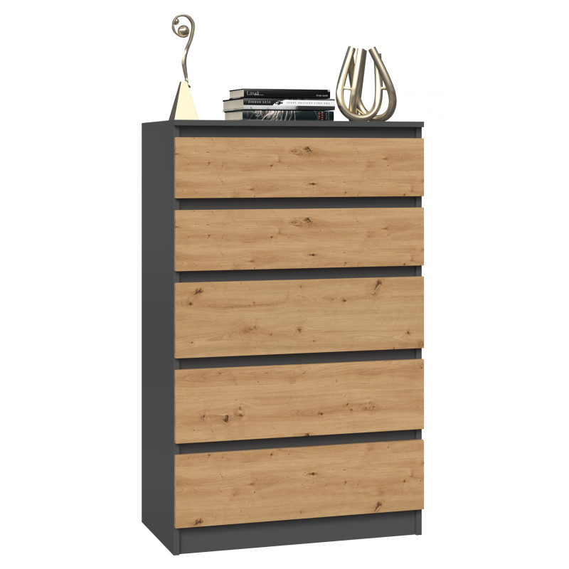 KOMMODE Anthrazit, Artisan 70/109,5/40 - Anthrazit, Holzwerkstoff (70/110/40cm) - RAUMHIRSCH FURNITURE