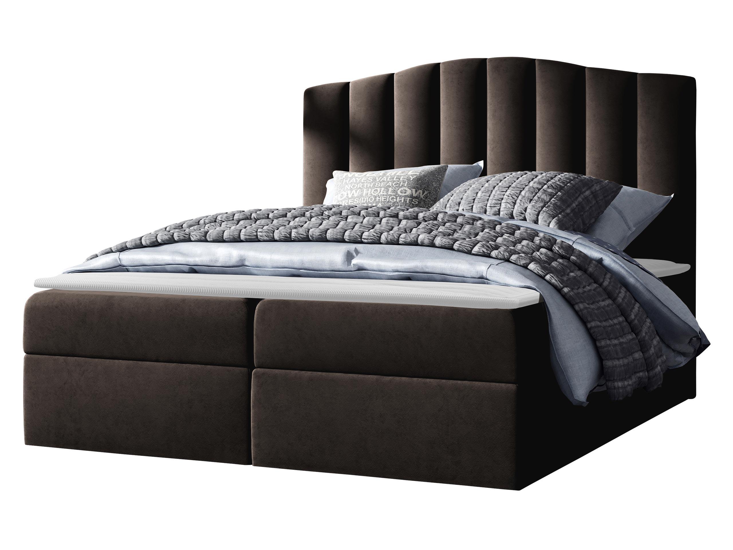 BOXBETT Lindos - H3 - Dunkelbraun, Holz (160/200cm) - MIRJAN24