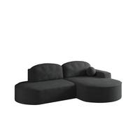 ECKSOFA Girona Mit Schlaffunktion - Schwarz, Holzwerkstoff/Textil (278/179cm) - Fun Möbel