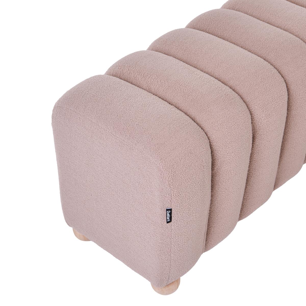 POLSTERBANK Bouclé Beige Idyllwild - Beige, Textil (111/45/39cm) - Beliani