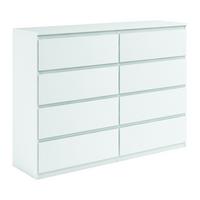 KOMMODE NUDO 120/101,5/39cm mit 8 Schubladen Türen Weiß - Weiß, Holzwerkstoff (120/101.5/39cm) - MASSENO