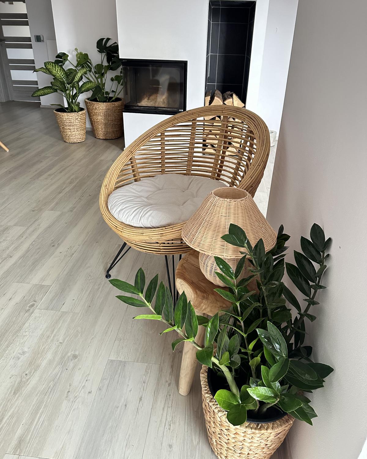 GARTENSTUHL Rattan helles beige Maratea - Beige/Naturfarben, Naturmaterialien (85/85/85cm) - Beliani