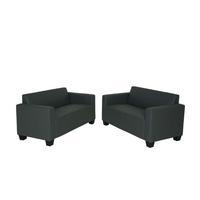 SOFA-GARNITUR Grau - Dunkelgrau/Grau, Textil (136/76/72cm) - MCW
